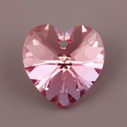 Swarovski Elements přívěsky 6202 – Srdce – Light Rose AB – 10,3x10mm