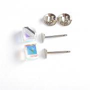 Kostičky Swarovski 4841 náušnicový set puzety - Crystal AB