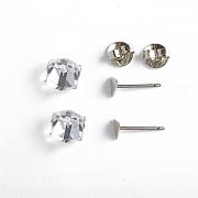 Kostičky Swarovski 4841 náušnicový set puzety - Crystal CAL