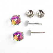 Kostičky Swarovski 4841 náušnicový set puzety - Vitrail Medium