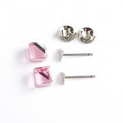Kostičky Swarovski 4841 náušnicový set puzety - Light Rose