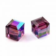 Korálky Swarovski Elements – kostička 5601 – Amethyst AB – 6mm