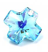 Swarovski Elements přívěsky 6866 – Křížek – Aquamarine AB – 20mm