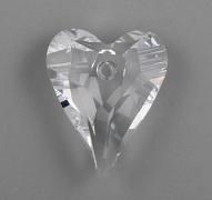 Swarovski Elements přívěsky 6240 – Srdce divoké – Crystal – 27mm