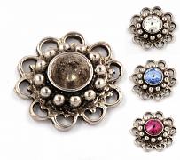 Přívěsek kytička - základna pro nalepení Rivoli Swarovski 6mm