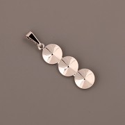 Přívěsek - základna na nalepení 3 Rivoli Swarovski 8mm - rhodiováno