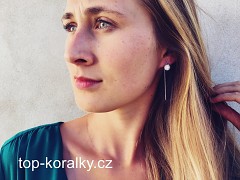 Řetízkové náušnice s kuličkou s kamínky Swarovski