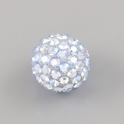 Půldírkový KORÁLEK S KAMÍNKY SWAROVSKI - Light Sapphire Shimmer - 8mm