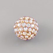 Půldírkový KORÁLEK S KAMÍNKY SWAROVSKI - Light Colorado Topaz Shimmer - 8mm