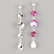 Náušnice MIXIT pro Šatony a Slzičky Swarovski - rhodium