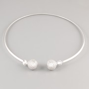 Obruč S KOULEMI pro Šatony Swarovski Elements 8mm - rhodium