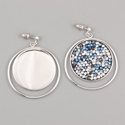 Náušnice KRUHOVKY pro CRYSTAL ROCKS SWAROVSKI 30mm - rhodium