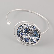 Náramek KRUHÁK pro CRYSTAL ROCKS SWAROVSKI 30mm - rhodium