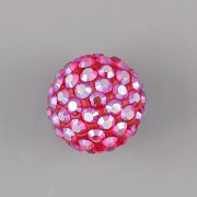 Půldírkový KORÁLEK S KAMÍNKY SWAROVSKI - Light Siam Shimmer - 8mm