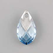 Met Cap Pear-shaped přívěsek Swarovski 6565 - Aquamarine Light Chrome - 18mm