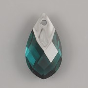 Met Cap Pear-shaped přívěsek Swarovski 6565 - Emerald Light Chrome - 22mm