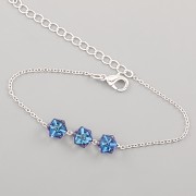 Náramek NA 3 KOSTIČKY SWAROVSKI 4841 - 6mm - rhodium