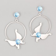MOTÝLÍ náušnice pro Rivoli Swarovski 8mm - rhodium