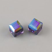 Korálky Swarovski Elements – kostička 5601 – Purple Velvet Shimmer – 6mm