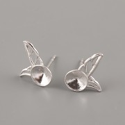 NÁUŠNICE S ANDĚLSKÝM KŘÍDLEM pro Rivoli Swarovski 6mm - Ag925 rhodium