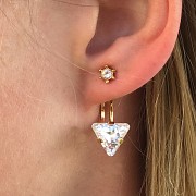 ZÁUŠNICE TRIANGLE s kamínky Swarovski - pozlaceno