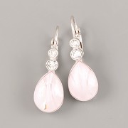 BUBA kamínky - SLZIČKA perleťová růžová se stříbrnými žilkami - 14mm
