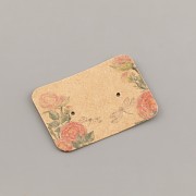 Kartička na JEDNY náušnice s růžemi - 2,5 X 3,5cm