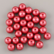 Perličky - 4mm - 100ks - METAL červené