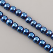 Korálky z minerálů - HEMATIT modrý - 6mm