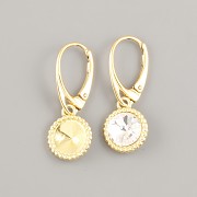 Náušnice S JEMNÝM OKRAJEM pro RIVOLI SWAROVSKI 8mm - Ag925 pozlaceno