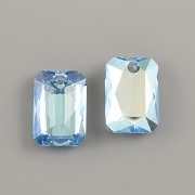Swarovski Elements přívěsky 6435 Emerald Cut – Aquamarine Shimmer - 16mm