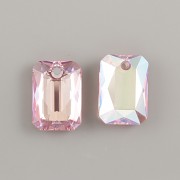 Swarovski Elements přívěsky 6435 Emerald Cut – Light Rose Shimmer - 16mm