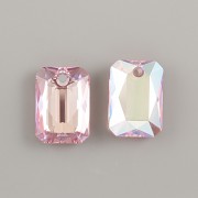 Swarovski Elements přívěsky 6435 Emerald Cut – Light Rose Shimmer - 11mm