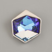 Přívěsek Tilted Dice Swarovski  - Bermuda Blue - rhodium