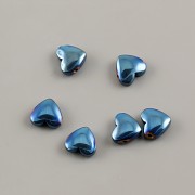 Korálky z minerálů - Hematitové srdíčko BACULATÉ modré - 6mm