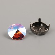 Našívací kotlík pro Swarovski 4470/1122 – 10/12mm starostříbro
