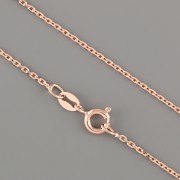 Řetízek - JEMNÝ s podlouhlými očky - 45cm - Ag925 růžové zlato
