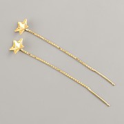 Řetízkové náušnice pro STAR Swarovski  4745 - Ag925 pozlacené