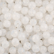 KORÁLKY KULIČKY práskané - Opál bílý 30ks - 7mm