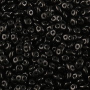 Dvoudírkový rokajl - SuperDuo® - 12,5g - černá lesk