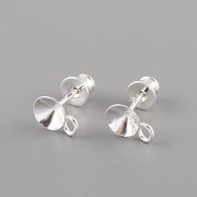 Puzety pro šatony Swarovski 1088 - 6mm S OČKEM se zarážkou- Ag925