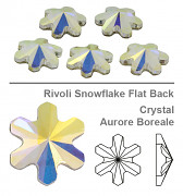 Flat Back Rivoli Snowflake - Crystal AB F - 5mm