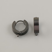 Náušnicové kroužky s očkem 14x4mm - ocel černá