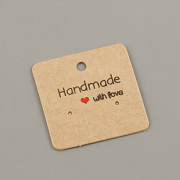 Kartička na náušnice 3x3 Hand Made with Love