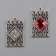 Přívěsek rámeček - pro Chessboard Swarovski 12mm - platina