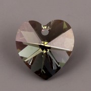 Swarovski Elements přívěsky 6228 – Srdce – Black Diamond AB – 18mm