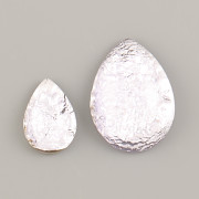 BUBA kamínky - PLOCHÁ SLZIČKA fialová se stříbrem - 18x13mm