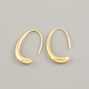 Stříbrné náušnice OVÁLNÉ 19x5,4mm - Ag925 pozlaceno