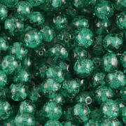 KORÁLKY KULIČKY práskané - Emerald 30ks - 8mm