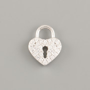 Přívěsek ZÁMEČEK S KAMÍNKY 16x11mm - Ag925 rhodium